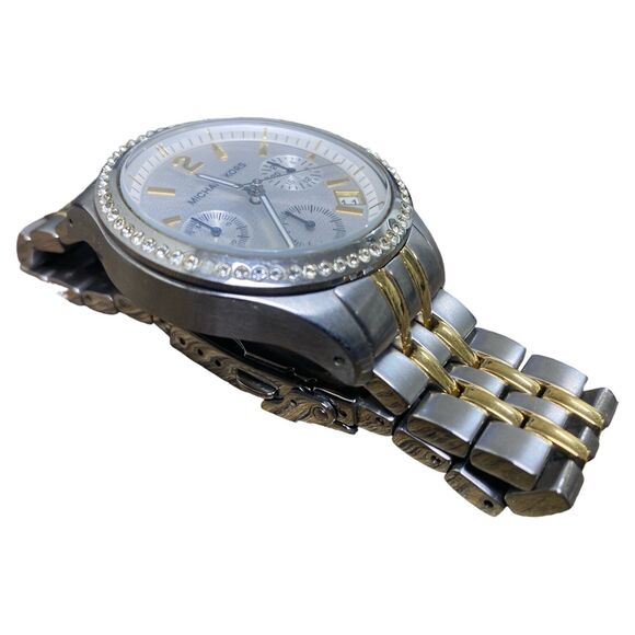 Michael Kors Two Tone Chrono Crystal Accent Bezel Stainless Steel Watch MK5098 main image 4